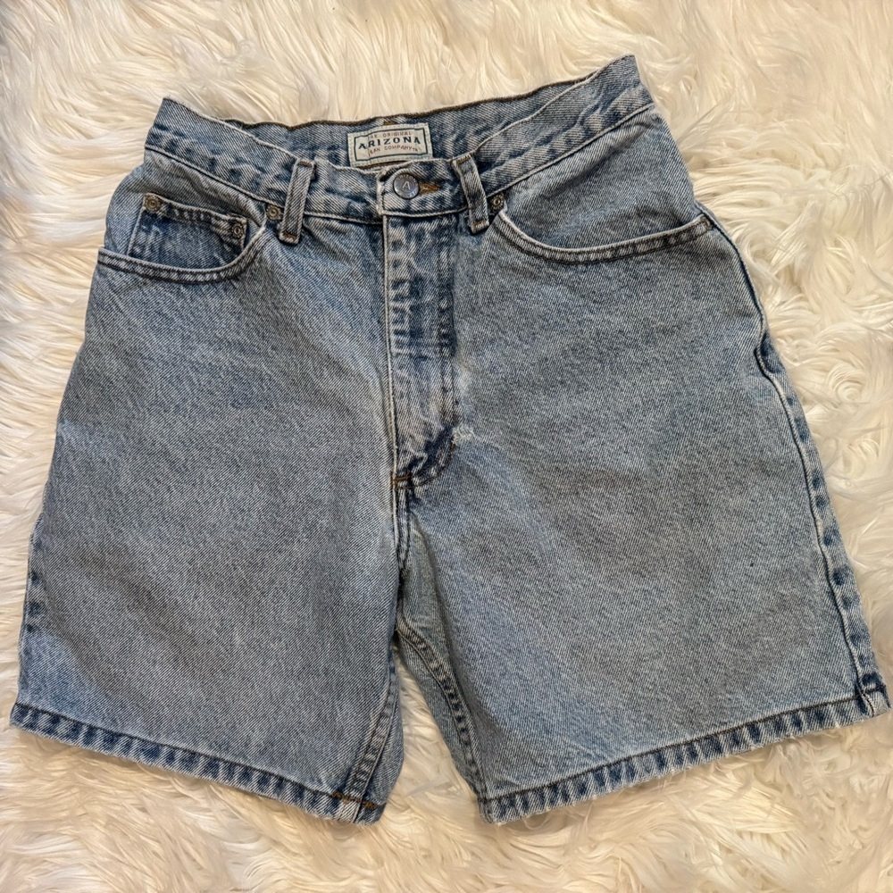 Vintage Arizona Jean Co Boys 7 Light Wash Denim Shorts Made in‎ USA 90s Cotton